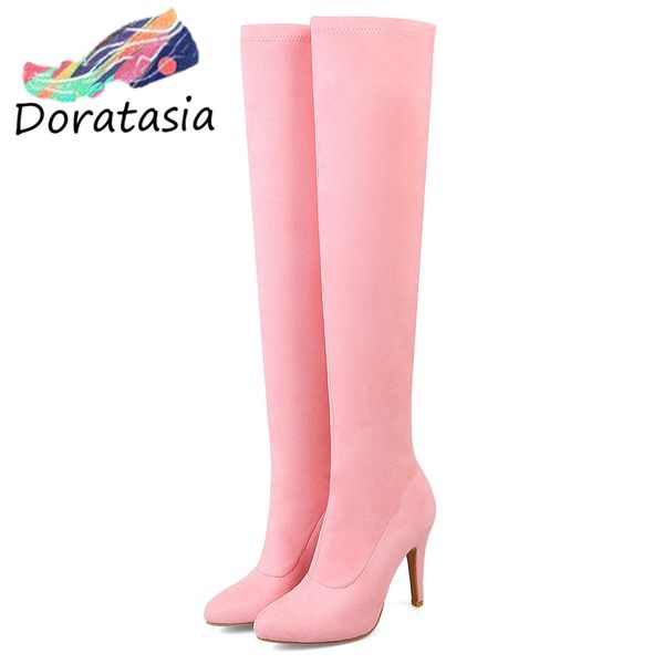doratasia 32-45 sweet candy colors over the knee boots ladies stretch thigh high boots women 2019 high heels shoes woman, Black
doratasia 32-45 sweet candy colors over the knee boots ladies stretch thigh high boots women 2019 high heels shoes woman, Black
