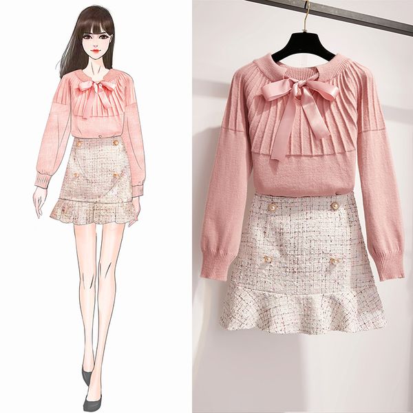 fall new autumn sweater skirt women knitwear bow knitted sweet style vogue vestido two-piece outfit knitwear autumn, White
fall new autumn sweater skirt women knitwear bow knitted sweet style vogue vestido two-piece outfit knitwear autumn, White