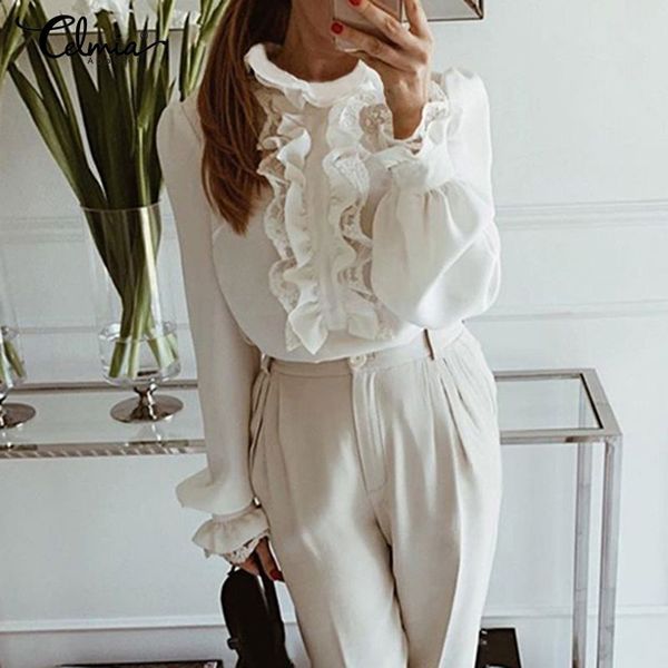 celmia elegant autumn women and blouses 2020 spring long sleeve ruffles shirts casual loose office blusas plus size s-5xl, White
celmia elegant autumn women and blouses 2020 spring long sleeve ruffles shirts casual loose office blusas plus size s-5xl, White