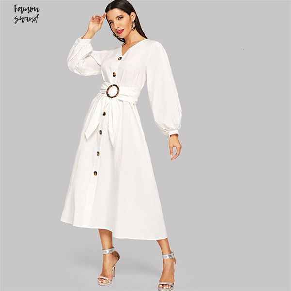 dress white bishop sleeve button up self belted elegant fit lady flare v neck solid women autumn modern and dresses, Black;gray
dress white bishop sleeve button up self belted elegant fit lady flare v neck solid women autumn modern and dresses, Black;gray