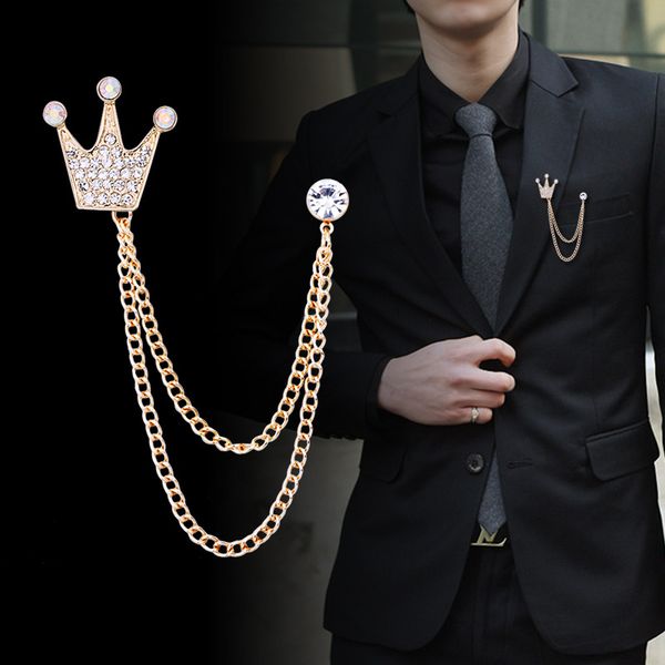 korean fashion rhinestone crown brooch pin tassel chian lapel pins suit shirt collar badge luxury brooches for men accessories, Gray
korean fashion rhinestone crown brooch pin tassel chian lapel pins suit shirt collar badge luxury brooches for men accessories, Gray