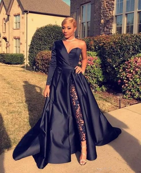 2020 one shoulder prom evening dresses royal blue satin sweep train custom made plus size prom party gown formal occasion wear, Black
2020 one shoulder prom evening dresses royal blue satin sweep train custom made plus size prom party gown formal occasion wear, Black