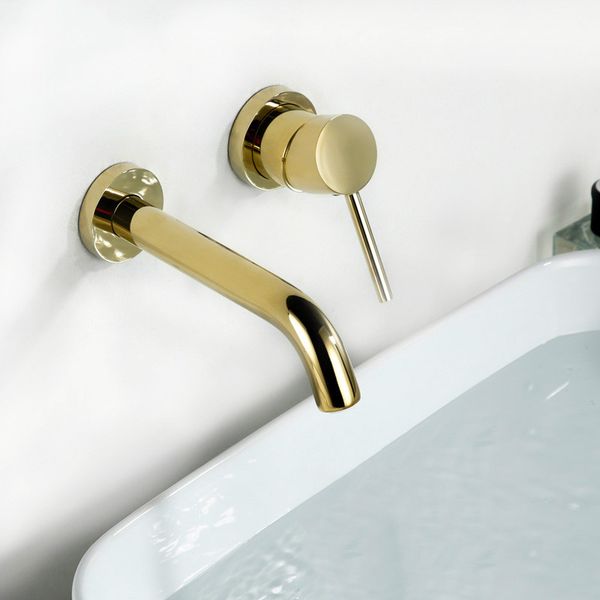 Gold Color Simple Wall Mounted Bathroom Faucet 100% Solid Brass Single Handle Basin Water Mixer Faucet Golden Tap Ware
Gold Color Simple Wall Mounted Bathroom Faucet 100% Solid Brass Single Handle Basin Water Mixer Faucet Golden Tap Ware