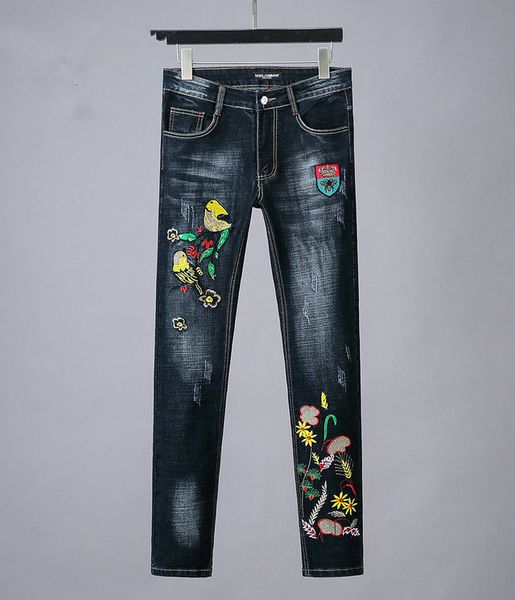 men s designer jeans new arrival brand men denim embroidery pants fashion holes trousers designer pants italy size 28-40, Blue
men s designer jeans new arrival brand men denim embroidery pants fashion holes trousers designer pants italy size 28-40, Blue