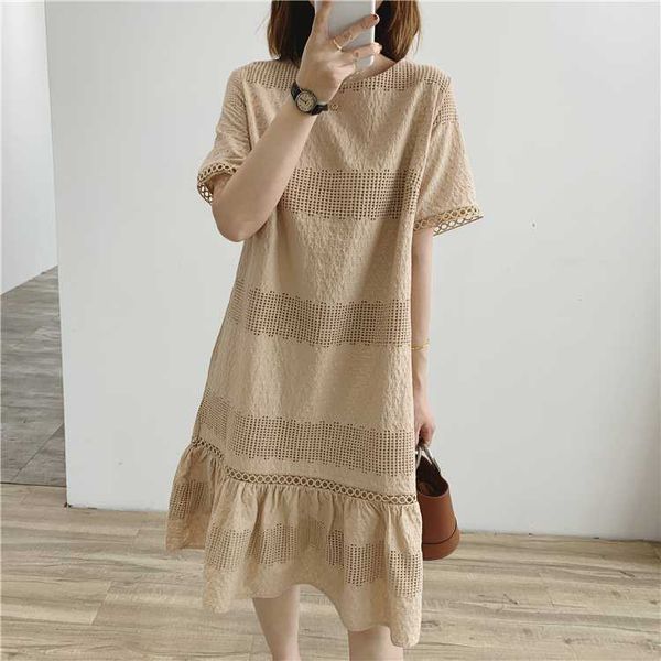 cotton hollow air quality fishtail dress female summer new lace loose ruffled midi dress, Black;gray
cotton hollow air quality fishtail dress female summer new lace loose ruffled midi dress, Black;gray