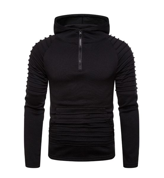 pleated patchwork mens designer hoodies casual slim solid color mens hoodies fashion zipper hoodies males clothing, Black
pleated patchwork mens designer hoodies casual slim solid color mens hoodies fashion zipper hoodies males clothing, Black