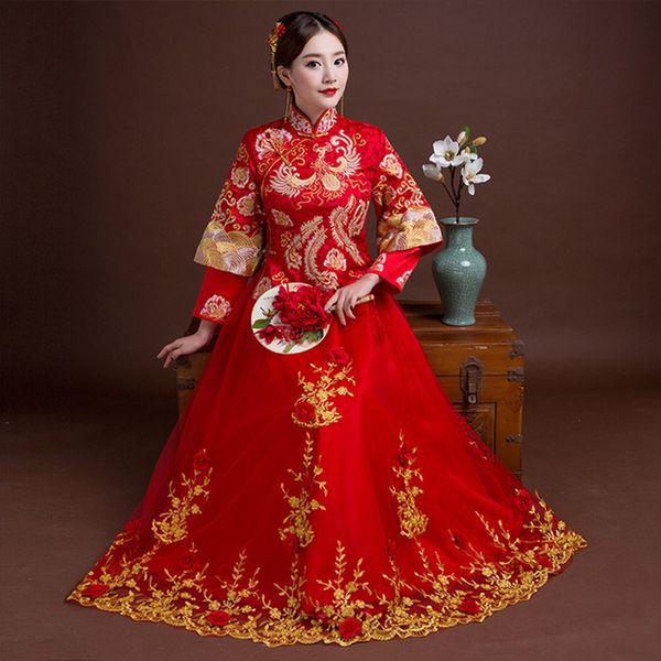 плюс размер 6xl красная невеста cheongsam традиционные женщины феникс вышивка qipao свадебное платье китайские праздничные платья одежда, Red
плюс размер 6xl красная невеста cheongsam традиционные женщины феникс вышивка qipao свадебное платье китайские праздничные платья одежда, Red
