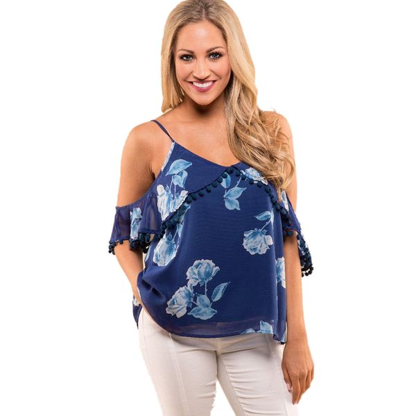 womens casual summer strappy off shoulder print chiffon blouses strap backless camicia donna crochet, White
womens casual summer strappy off shoulder print chiffon blouses strap backless camicia donna crochet, White
