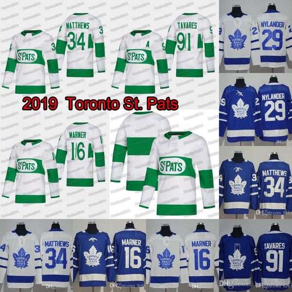 

2019 Toronto St. Pats 91 John Tavares Toronto Maple Leafs William Nylander 34 Auston Matthews 16 Mitchell Marner Hockey Jerseys