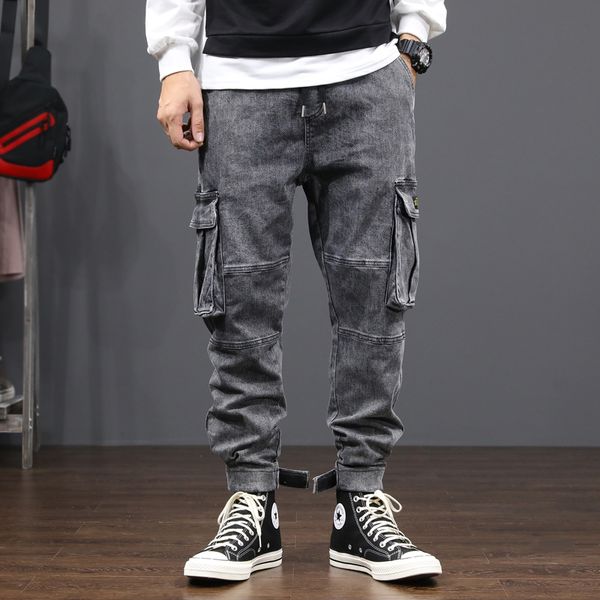 fashion streetwear men jeans loose fit gray big pocket denim cargo pants vintage designer hip hop jeans men, Blue
fashion streetwear men jeans loose fit gray big pocket denim cargo pants vintage designer hip hop jeans men, Blue