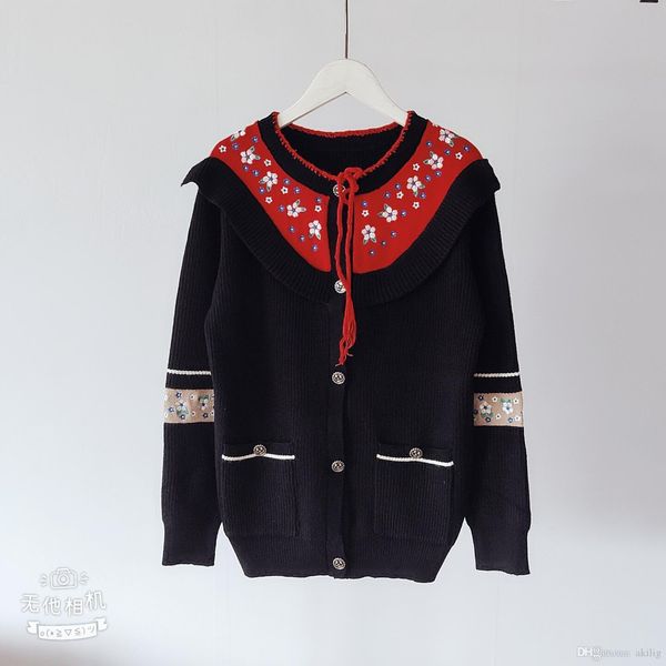 sweater autumn women's new sweater embroidery flowers round neck drawstring long-sleeved knit cardigan slim size s-l, White;black
sweater autumn women's new sweater embroidery flowers round neck drawstring long-sleeved knit cardigan slim size s-l, White;black