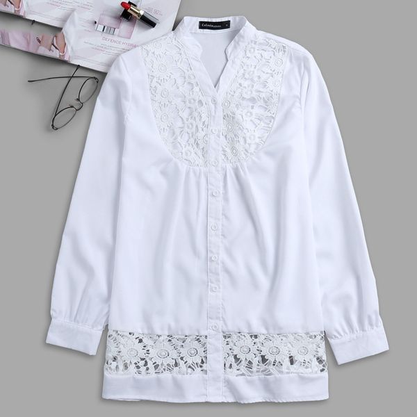 women blouse lace splice long sleeve female clothing v-neck hollow blusas mujer 2019 office shirts lady ol tunic top, White
women blouse lace splice long sleeve female clothing v-neck hollow blusas mujer 2019 office shirts lady ol tunic top, White