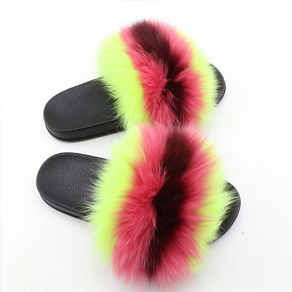 fashion real fur slippers fluffy mixed color fur slip sandals rubber house flip flops plush shoes, Black
fashion real fur slippers fluffy mixed color fur slip sandals rubber house flip flops plush shoes, Black