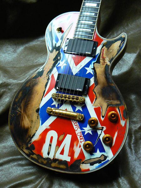 custom shop zakk wylde rebel flag heavy relic electric guitar black speed knobs gold hardware emg pickups
custom shop zakk wylde rebel flag heavy relic electric guitar black speed knobs gold hardware emg pickups