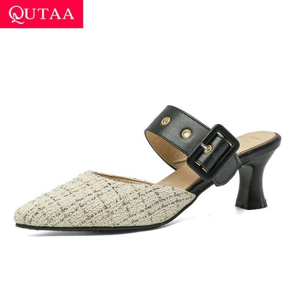 qutaa 2020 pu leather summer buckle sandals pointed toe slingback fashion ladies pumps square heel elegant women shoes size34-43, Black
qutaa 2020 pu leather summer buckle sandals pointed toe slingback fashion ladies pumps square heel elegant women shoes size34-43, Black