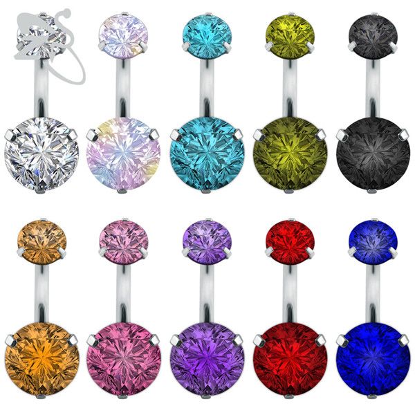 316 l surgical steel navel rings double gem for women fashion zircon belly button navel bar ring body piercing bars jewelry rhinestone, Silver
316 l surgical steel navel rings double gem for women fashion zircon belly button navel bar ring body piercing bars jewelry rhinestone, Silver