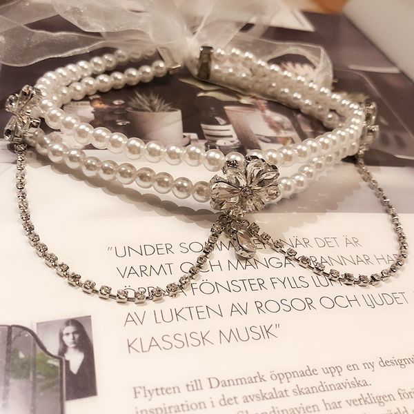 new fashion simple bowknot pearl double layer choker necklace for women party personalized luxury long chain necklace jewelry, Silver
new fashion simple bowknot pearl double layer choker necklace for women party personalized luxury long chain necklace jewelry, Silver