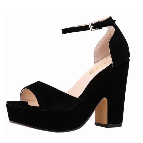 summer ankle strap women pumps peep toe square high heels woman shoes flock platform wedding pumps, Black
summer ankle strap women pumps peep toe square high heels woman shoes flock platform wedding pumps, Black