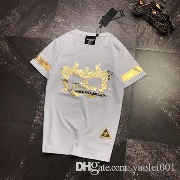 2019 summer new boy short-sleeved t-shirt female loose ins white bottoming shirt men's gold wings eagle half-sleeved t-shirt tide
2019 summer new boy short-sleeved t-shirt female loose ins white bottoming shirt men's gold wings eagle half-sleeved t-shirt tide