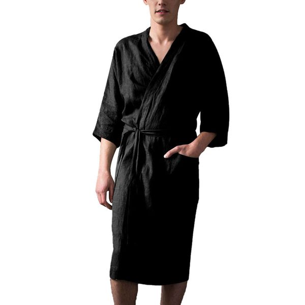linen men robes gown new male kimono bathrobe sleepwear nightwear pajamas solid color plus size summer male nightgown 3xl 5.2a, Black;brown
linen men robes gown new male kimono bathrobe sleepwear nightwear pajamas solid color plus size summer male nightgown 3xl 5.2a, Black;brown