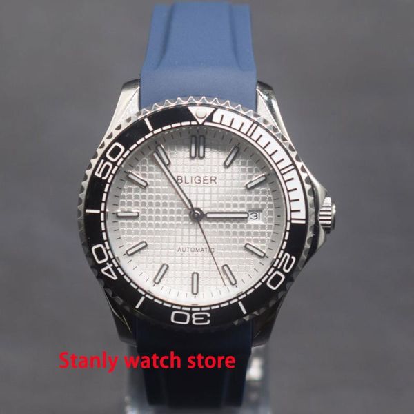 solid bliger 41mm white dial luminous marks sapphire crystal miyota 8215 self-winding movement men's wrist watch, Slivery;brown
solid bliger 41mm white dial luminous marks sapphire crystal miyota 8215 self-winding movement men's wrist watch, Slivery;brown
