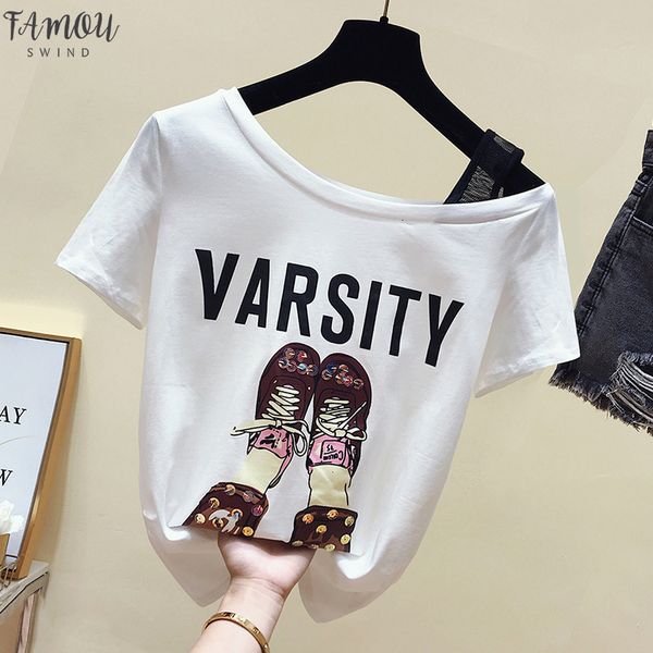 2020 short sleeve skew collar white t shirt women cotton summer female green red t shirt women tee shirt femme
2020 short sleeve skew collar white t shirt women cotton summer female green red t shirt women tee shirt femme