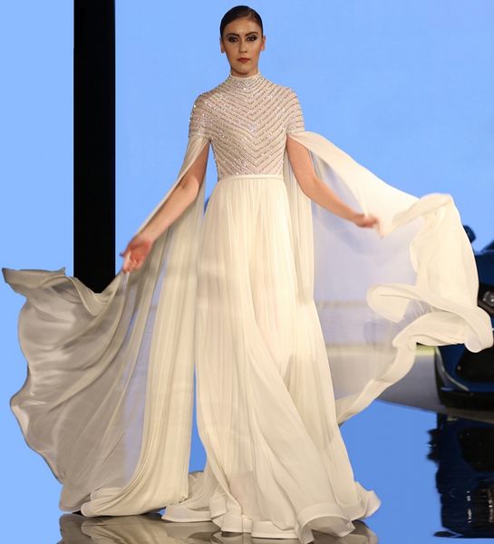 white a line evening dresses with wrap high neck long sleeve sequined and beads muslim celebrity prom party gowns, Black
white a line evening dresses with wrap high neck long sleeve sequined and beads muslim celebrity prom party gowns, Black