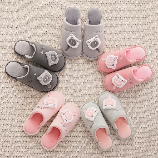 vogue dropshipping cartoon women home slippers soft winter warm indoor slippers bedroom lovers couples floor shoes christmas, Black