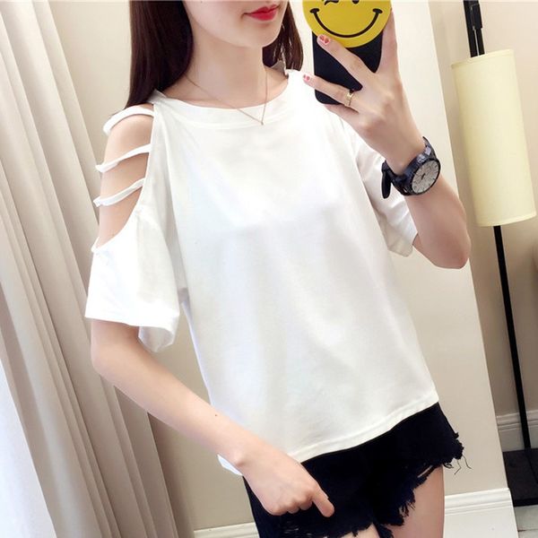 2019 women shoulder hollow out t-shirt simple o-neck short sleeve blace t shirts loose korean casual tshirt camiseta mujer, White
2019 women shoulder hollow out t-shirt simple o-neck short sleeve blace t shirts loose korean casual tshirt camiseta mujer, White