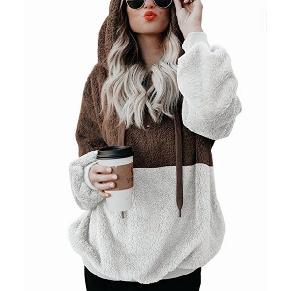 women oversized hoodie sweatshirt winter coat autumn patchwork pullovers hairy long sleeve hooded women's clothes velvet jacket, Black
women oversized hoodie sweatshirt winter coat autumn patchwork pullovers hairy long sleeve hooded women's clothes velvet jacket, Black