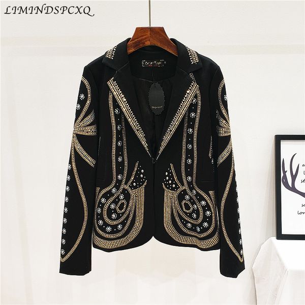women's jackets luxury beading elegant buttons women long sleeve 2021 female office ladies coats jaquetas feminina, Black;brown
women's jackets luxury beading elegant buttons women long sleeve 2021 female office ladies coats jaquetas feminina, Black;brown