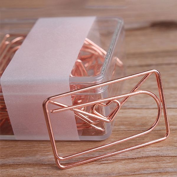 20pcs Office Paper Clip Love Bowknot Plating Special-shaped Diy Modeling Gift Bookmark Easy Use Mini School Accessories Study