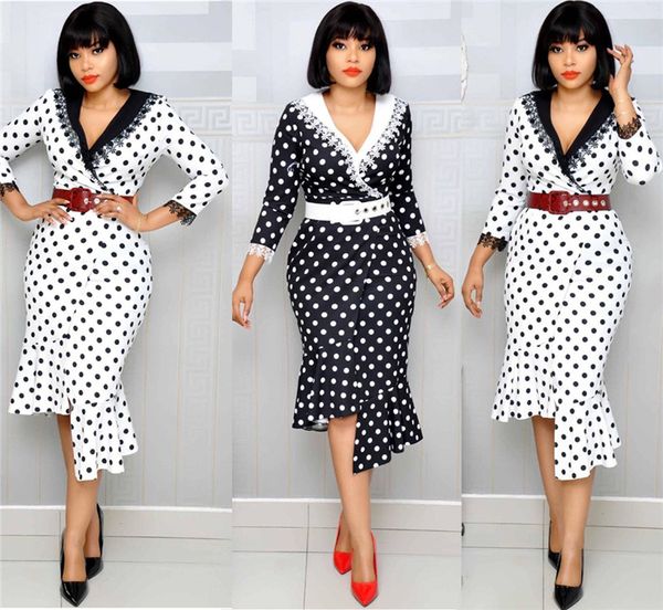 polka dot women dresses ol slim elegant lace panelled sashes mermaid skirts long sleeved bodycon dresses fashion womens dresses, Black;gray
polka dot women dresses ol slim elegant lace panelled sashes mermaid skirts long sleeved bodycon dresses fashion womens dresses, Black;gray