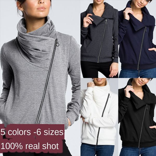 high collar zipper oblique zipper thickened velvet women's women's t-shirt velvet shirt, White
high collar zipper oblique zipper thickened velvet women's women's t-shirt velvet shirt, White