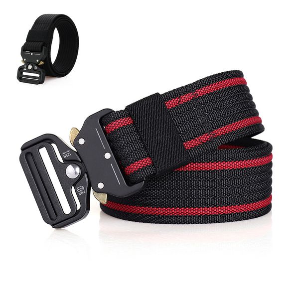 belts for men tactical belt nylon army belt metal buckle webbing outdoor training hunting black red stripes mens belts, Black;brown
belts for men tactical belt nylon army belt metal buckle webbing outdoor training hunting black red stripes mens belts, Black;brown