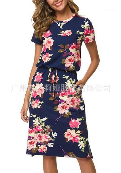 loose regular dresses knee length daily sundress floral high waist summer womens designer dresses o neck short sleeve casual, Black;gray
loose regular dresses knee length daily sundress floral high waist summer womens designer dresses o neck short sleeve casual, Black;gray
