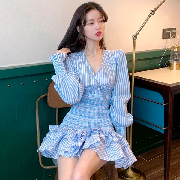 women sweet slim v-neck layered ruffled long sleeve cake dress striped young girl studnet lantern sleeve dress college style, Black;gray
women sweet slim v-neck layered ruffled long sleeve cake dress striped young girl studnet lantern sleeve dress college style, Black;gray