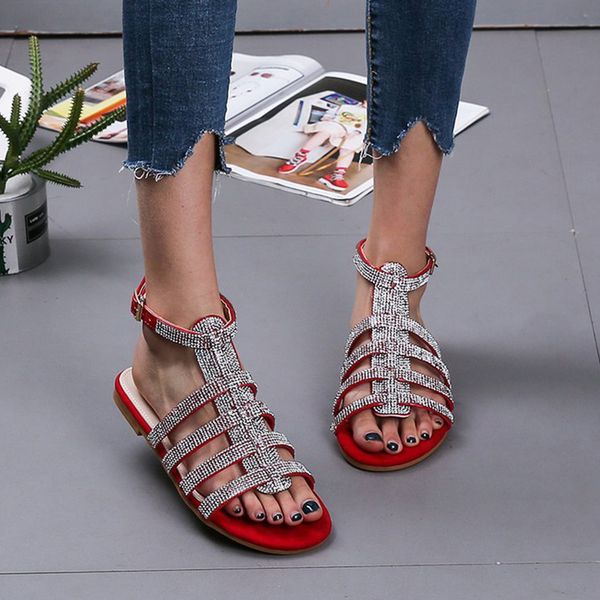 women gladiator crystal sandals woman fashion shoes women's buckle flat female bling summer ladies ankle footwear plus size 42, Black
women gladiator crystal sandals woman fashion shoes women's buckle flat female bling summer ladies ankle footwear plus size 42, Black
