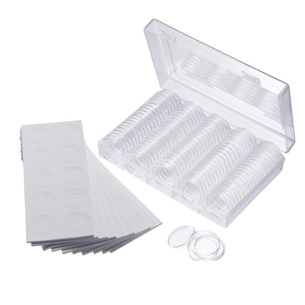 transparent coins storage box case holder set w/ 100pcs round capsules 
transparent coins storage box case holder set w/ 100pcs round capsules
