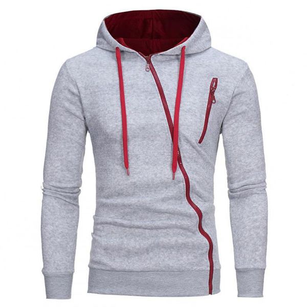2019 winter sportswear men solid color casual cotton slim hoodies fashion men drawstring oblique zipper pullover, Black
2019 winter sportswear men solid color casual cotton slim hoodies fashion men drawstring oblique zipper pullover, Black
