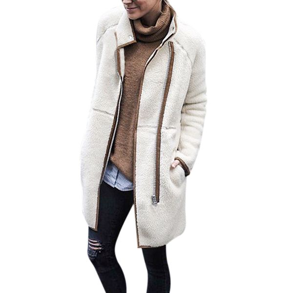 fashion faux lambswool zipper up oversized coat winter hairly jacket women autumn stand collar warm outerwear, Black;brown
fashion faux lambswool zipper up oversized coat winter hairly jacket women autumn stand collar warm outerwear, Black;brown