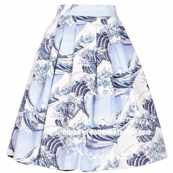 40- vintage 50s japan the great wave pleated swing skirt rockabilly pinup skirts plus size 4xl saia faldas, Black
40- vintage 50s japan the great wave pleated swing skirt rockabilly pinup skirts plus size 4xl saia faldas, Black