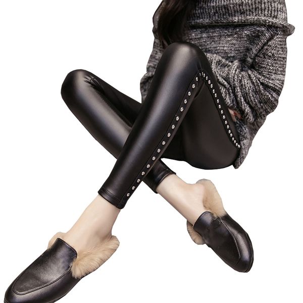 velvet 2019 pants women thick pu leather rivet pants high waist warm pencil winter slim plus size trousers pantalon femme, Black;white
velvet 2019 pants women thick pu leather rivet pants high waist warm pencil winter slim plus size trousers pantalon femme, Black;white