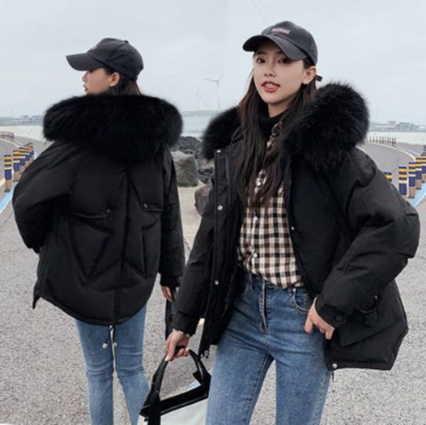 2019 winter casual parkas women jacket cotton warm thick lady hooded coat fur collar overcoat female hat coats outwear clothing, Black
2019 winter casual parkas women jacket cotton warm thick lady hooded coat fur collar overcoat female hat coats outwear clothing, Black