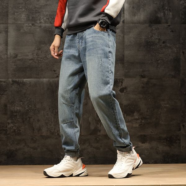 men's jeans japanese vintage fashion men loose fit retro blue ripped denim harem pants streetwear hip hop wide leg trousers
men's jeans japanese vintage fashion men loose fit retro blue ripped denim harem pants streetwear hip hop wide leg trousers