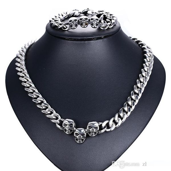 zhf ювелирных изделий 200.6g пара 13мм властной черепа головы ожерелье браслет top прецизионной стали на день рождения браслет комплект ювел, Silver
zhf ювелирных изделий 200.6g пара 13мм властной черепа головы ожерелье браслет top прецизионной стали на день рождения браслет комплект ювел, Silver