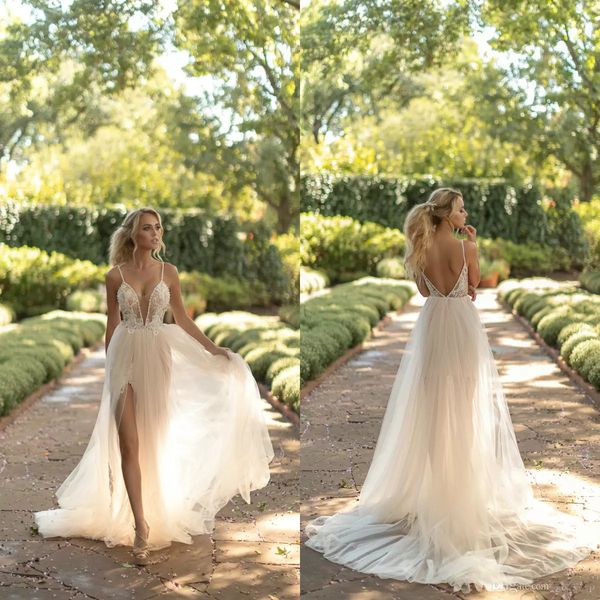 Naama & Anat 2019 Sexy A Line Wedding Dresses Pearls Lace Backless Split Sweep Train Bridal Gowns Plus Size Vestidos De Noiva
Naama & Anat 2019 Sexy A Line Wedding Dresses Pearls Lace Backless Split Sweep Train Bridal Gowns Plus Size Vestidos De Noiva