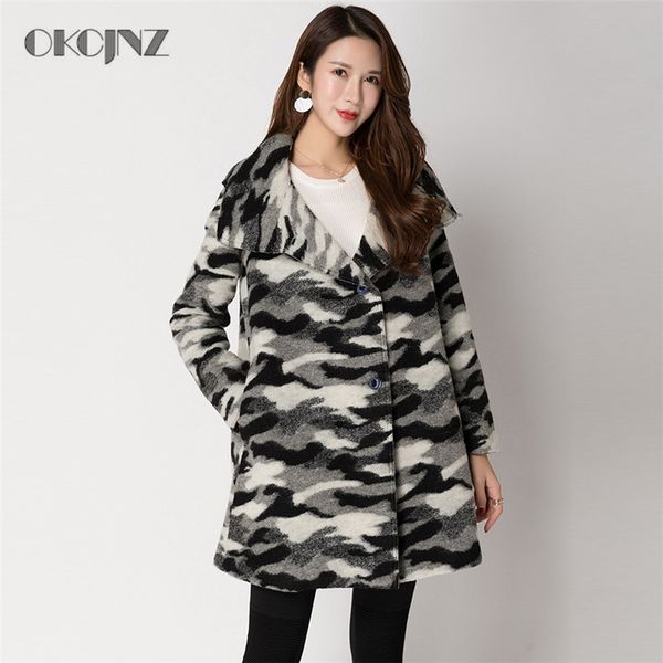 2018 autumn winter new temperament thick women woolen coat camouflage woolen coat female fashion leisure outerwear yy137, Black
2018 autumn winter new temperament thick women woolen coat camouflage woolen coat female fashion leisure outerwear yy137, Black