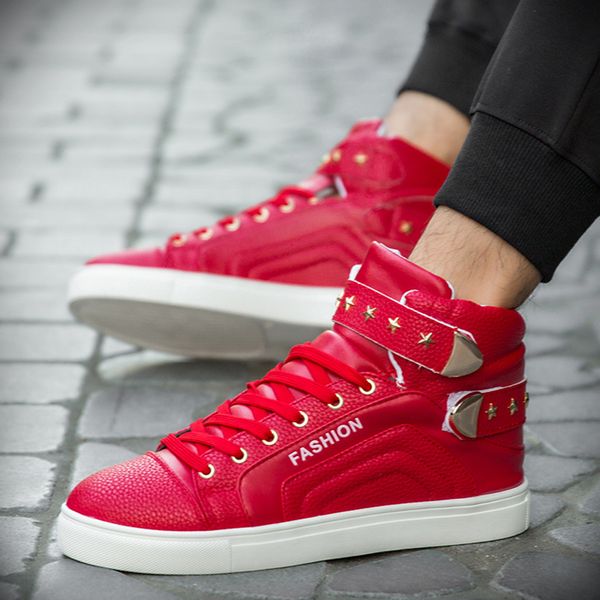 men's casual shoes fashion casual high-board shoes short leather boots sport sneakers zapatillas hombre, Black
men's casual shoes fashion casual high-board shoes short leather boots sport sneakers zapatillas hombre, Black