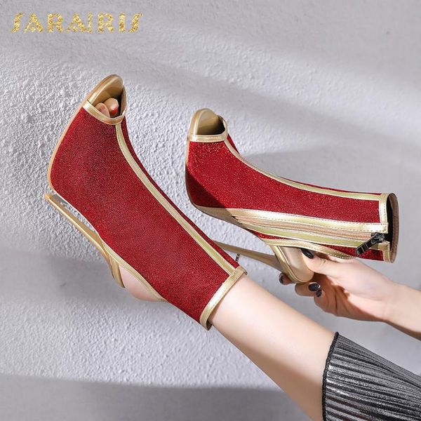 sarairis 2020 new arrivals flock thin high heels shoes woman boots female peep toe zip up summer boots women shoes, Black
sarairis 2020 new arrivals flock thin high heels shoes woman boots female peep toe zip up summer boots women shoes, Black